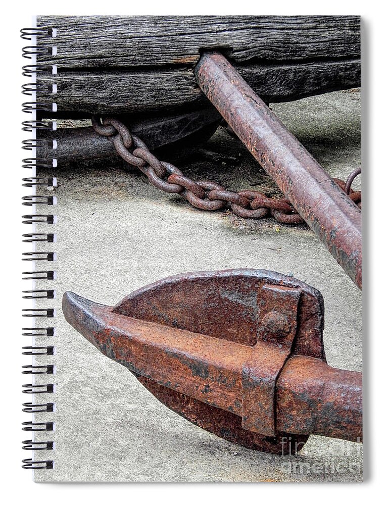 University Of Michigan Spiral Notebook featuring the photograph Rustic Anchor by Phil Perkins