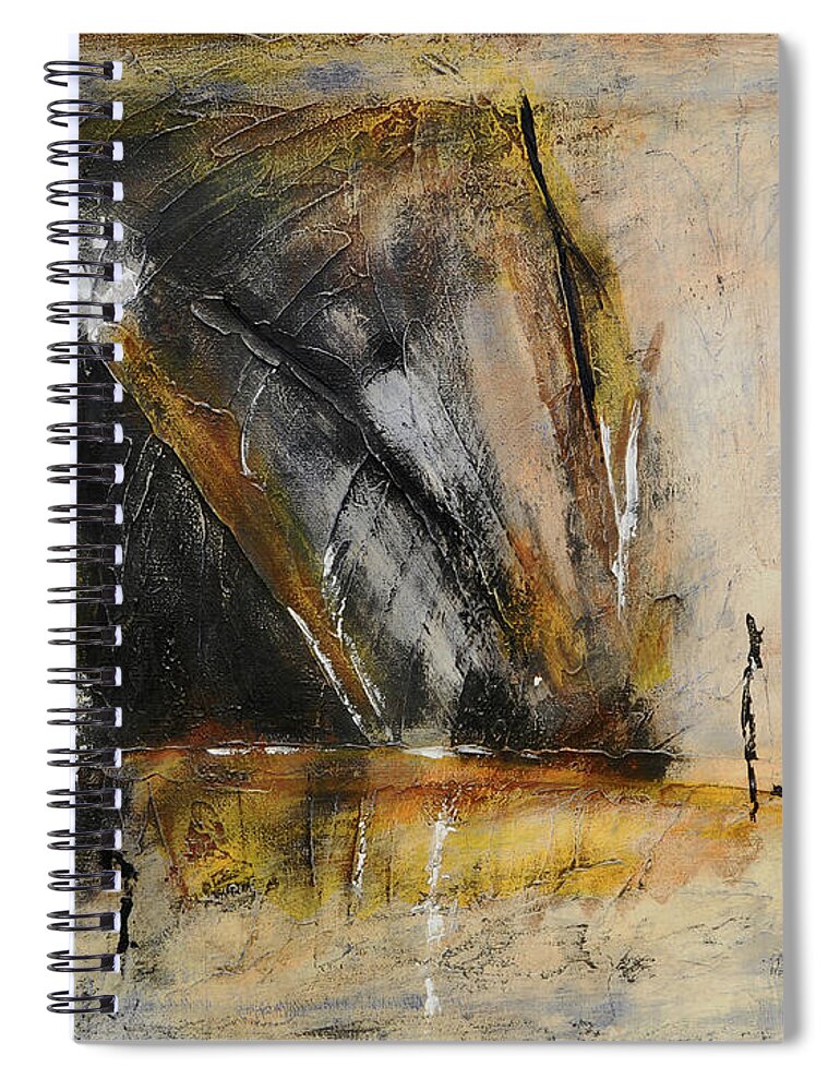 Abstract Spiral Notebook featuring the painting Rustic Interlude by Jim Benest