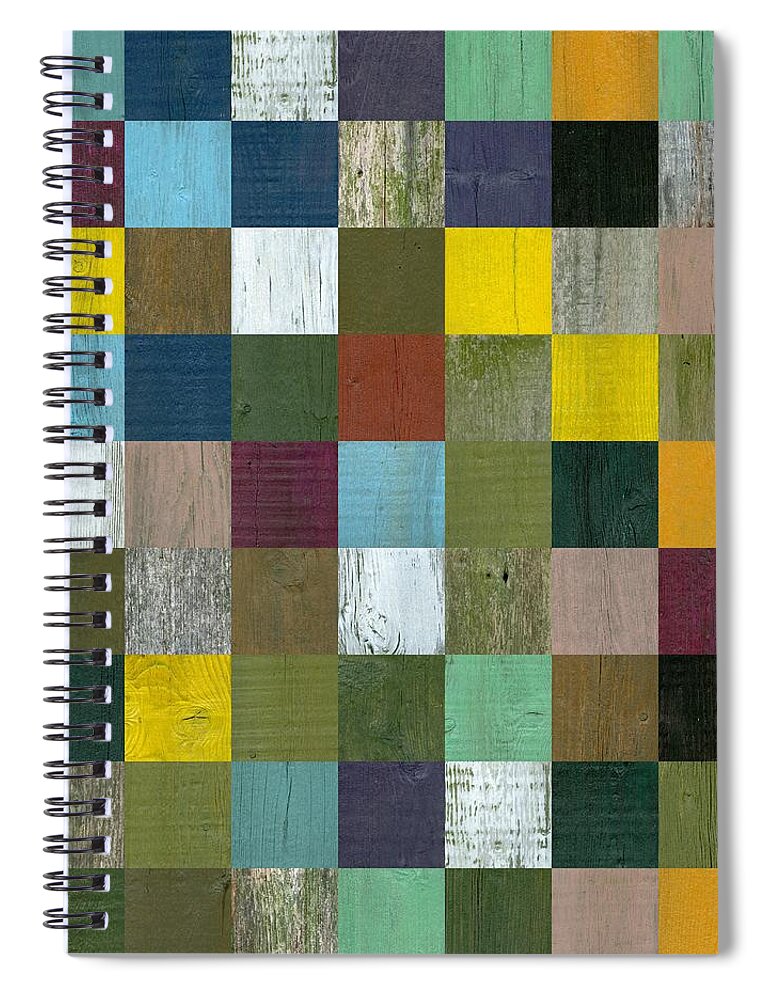 Textured Spiral Notebook featuring the digital art Rustic Wooden Abstract by Michelle Calkins