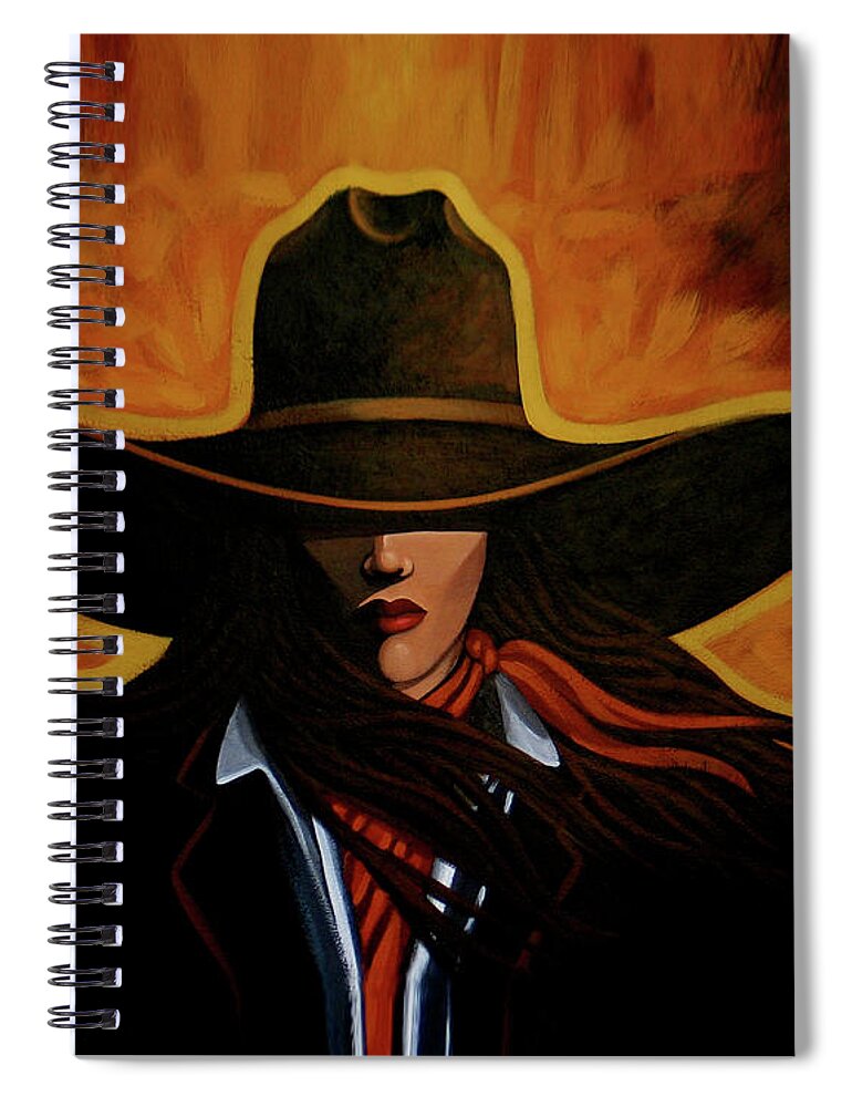 Cowgirl Spiral Notebook featuring the painting Rusty by Lance Headlee