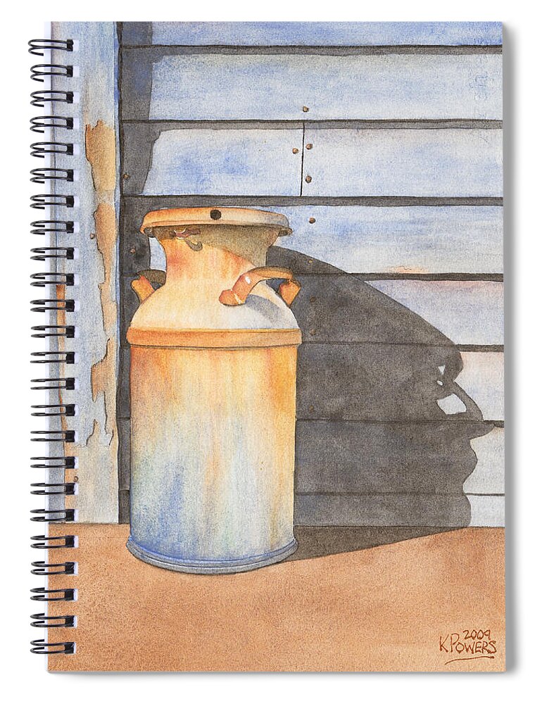Rust Spiral Notebook featuring the painting Rusty Milk by Ken Powers