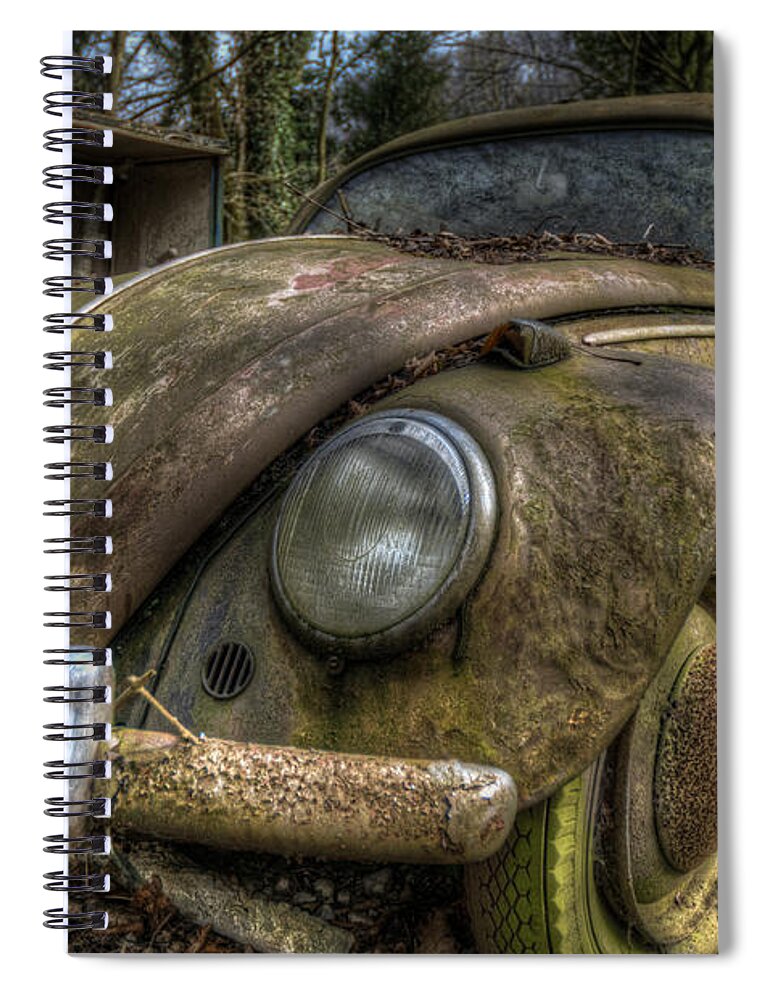 Classic Spiral Notebook featuring the digital art Rusty Vee Dub by Nathan Wright