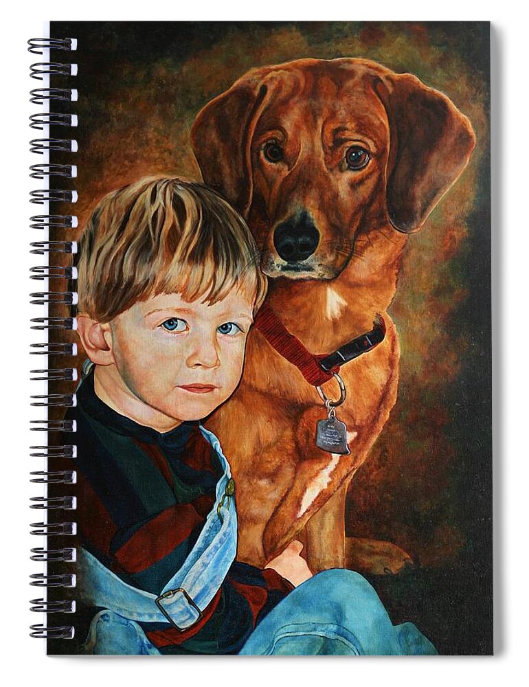 Portrait Spiral Notebook featuring the painting Ryan and Moses by Steven Ward