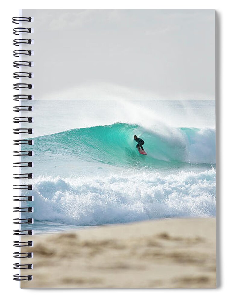 Aqua Slot Spiral Notebook featuring the photograph Aqua Slot by Sean Davey