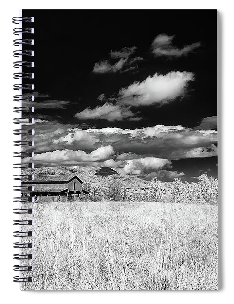 642nm Spiral Notebook featuring the photograph S C Upstate Barn BW by Charles Hite