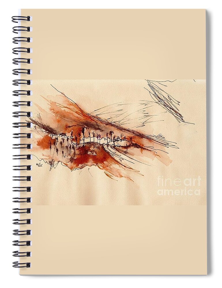 Travel Spiral Notebook featuring the painting Fuertaventura, Canarias by Karina Plachetka