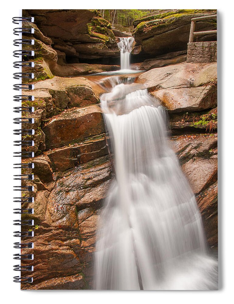 New England Spiral Notebook featuring the photograph Sabbaday Falls by Brenda Jacobs