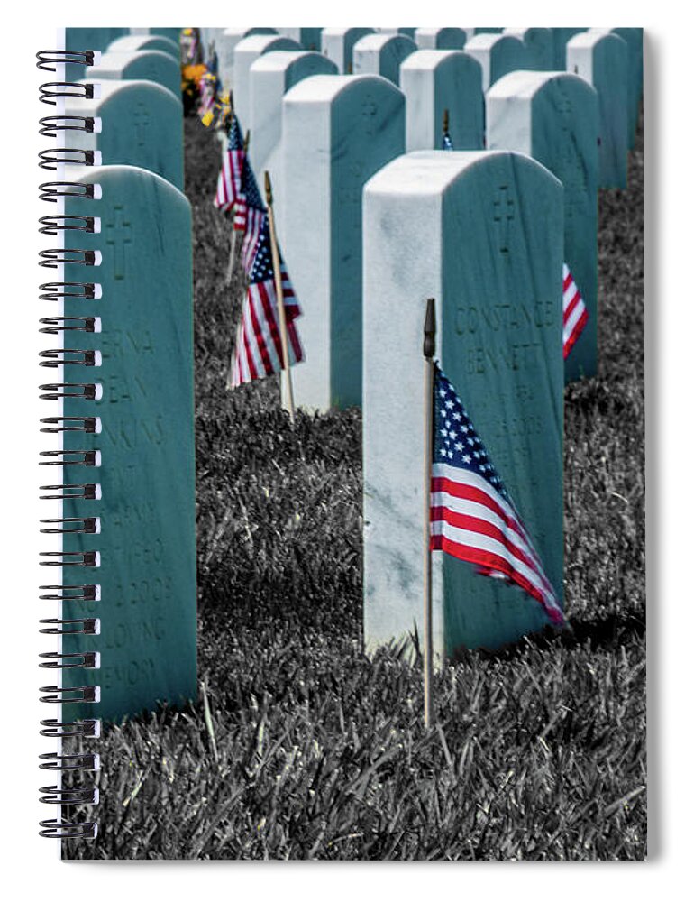 Honor Spiral Notebook featuring the photograph Sacramento Valley Veterans Cemetary by Bill Gallagher