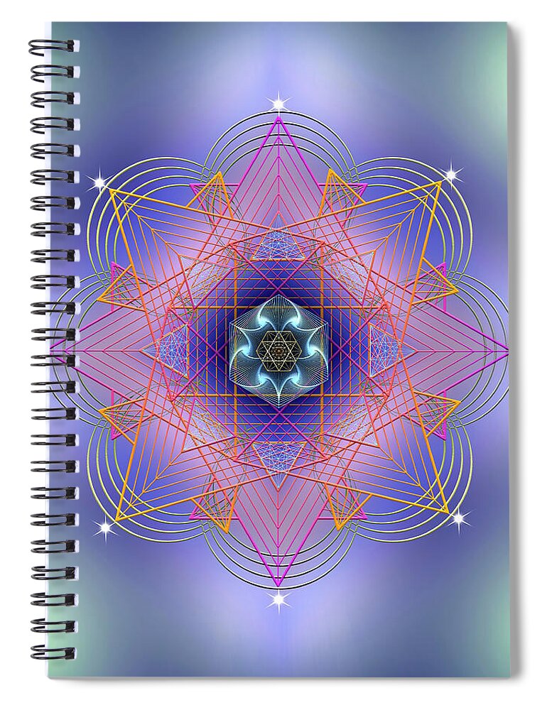 Endre Spiral Notebook featuring the digital art Sacred Geometry 693 by Endre Balogh