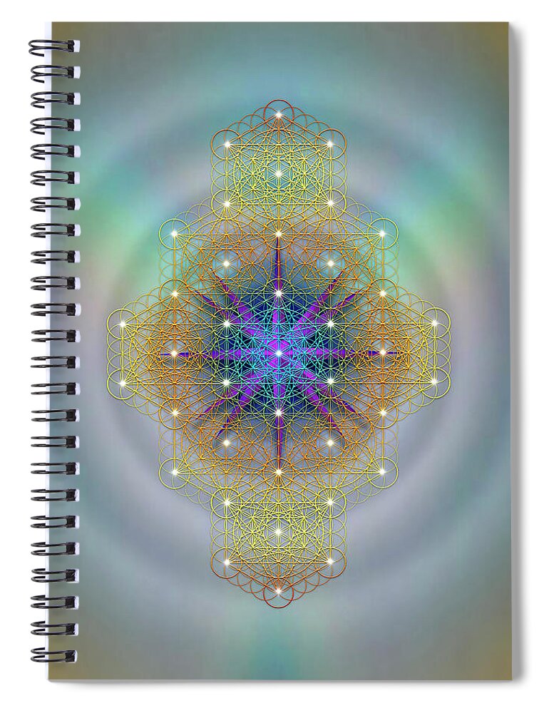 Endre Spiral Notebook featuring the digital art Sacred Geometry 694 by Endre Balogh