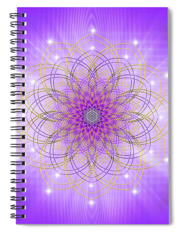 Endre Spiral Notebook featuring the digital art Sacred Geometry 721 by Endre Balogh