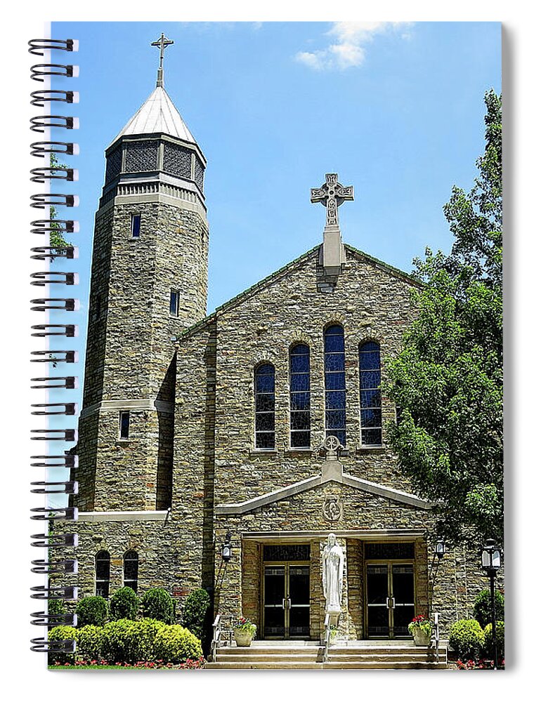 Catholic Church Spiral Notebook featuring the photograph Sacred Heart Catholic Church in Riverton New Jersey by Linda Stern