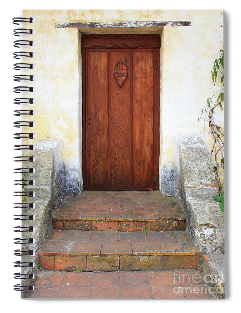 Door Spiral Notebook featuring the photograph Sacred Heart Door by Carol Groenen