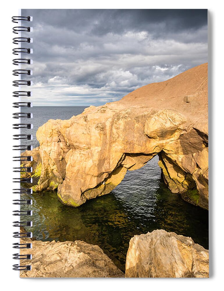 Bay Spiral Notebook featuring the photograph Saddle Rocks at high tide by David Head