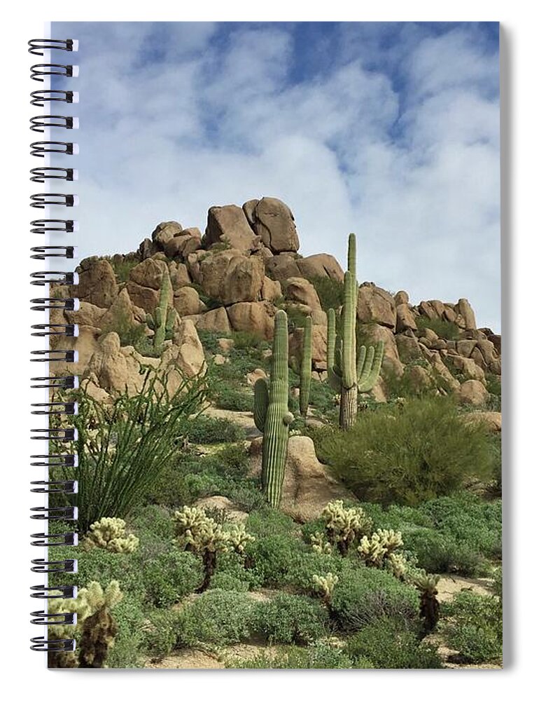 Desert Landscape Spiral Notebook featuring the photograph Saguaro by Carolyn Mickulas