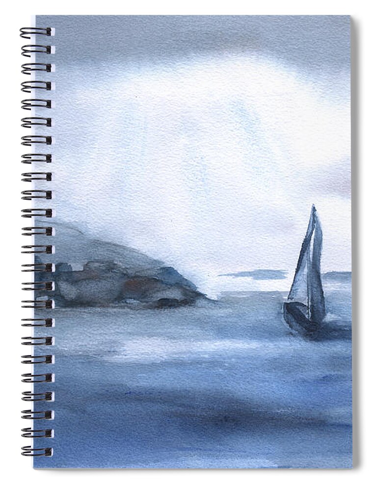 Sailing After The Rain Spiral Notebook featuring the painting Sailing After The Rain by Frank Bright