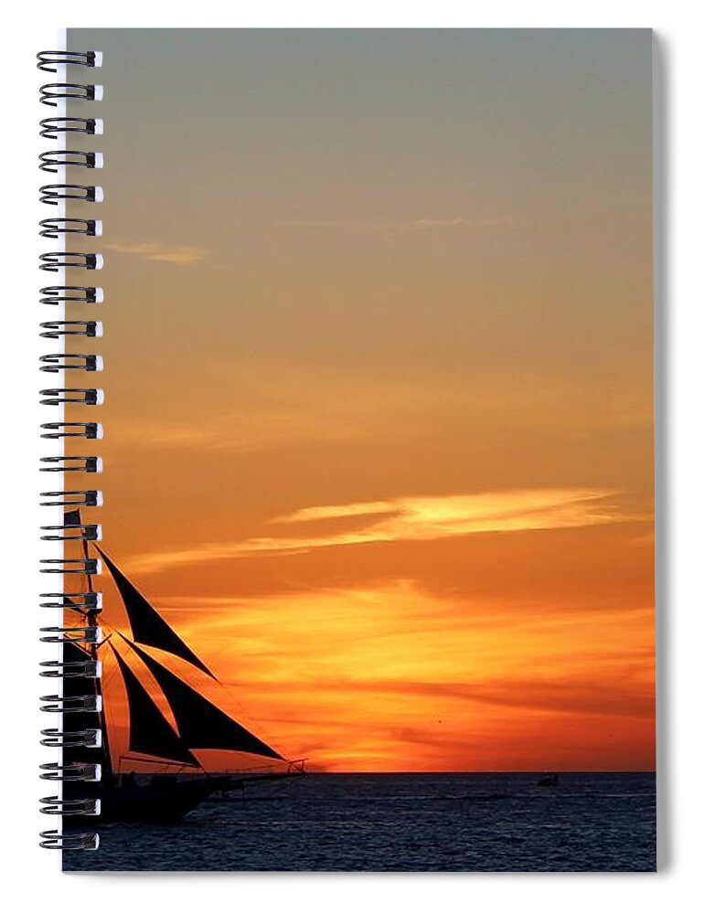Photo For Sale Spiral Notebook featuring the photograph Sailboat at Sunset by Robert Wilder Jr