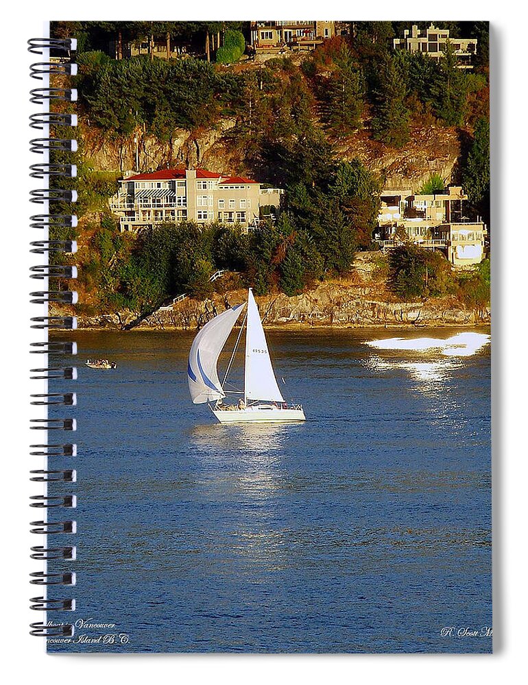 Sailboat Spiral Notebook featuring the photograph Sailboat in Vancouver by Robert Meanor