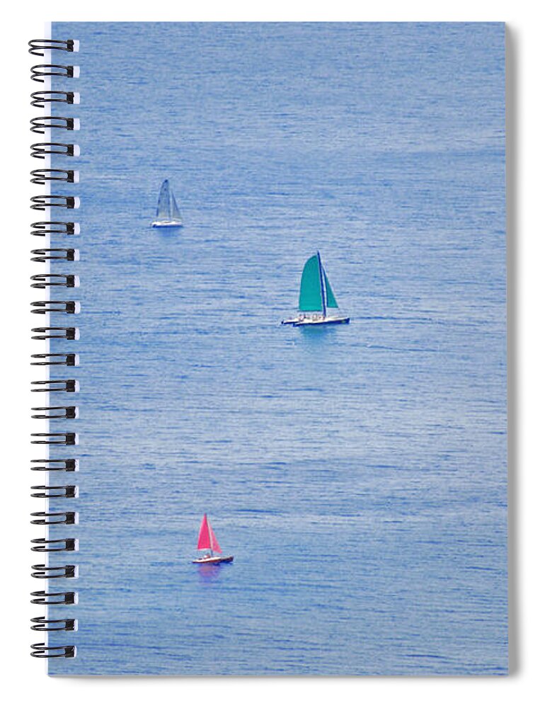 Sailboats Spiral Notebook featuring the photograph Sailboats by Carol Eliassen