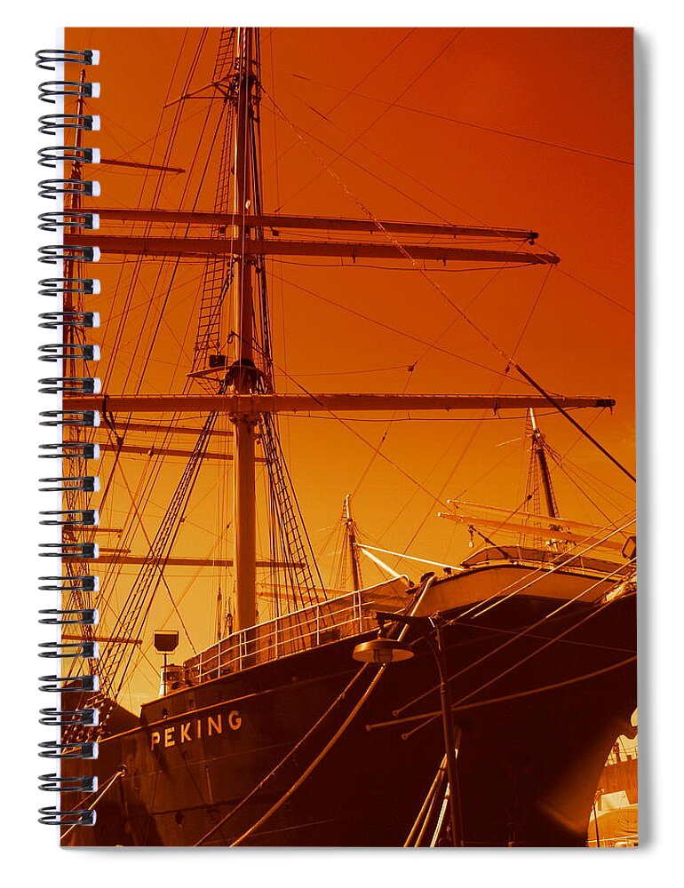 Ocean Spiral Notebook featuring the photograph Sailin out of here by Julie Lueders 