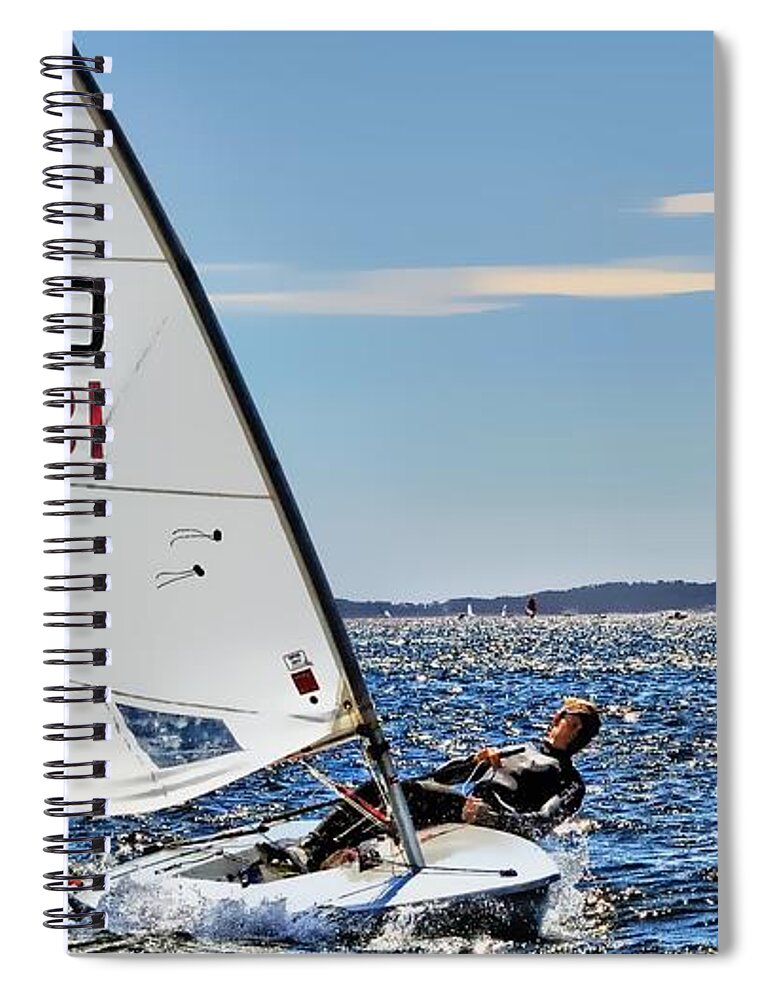 Sailing Ship Spiral Notebook featuring the photograph Sailing Ship in Marseille by Jean Francois Gil