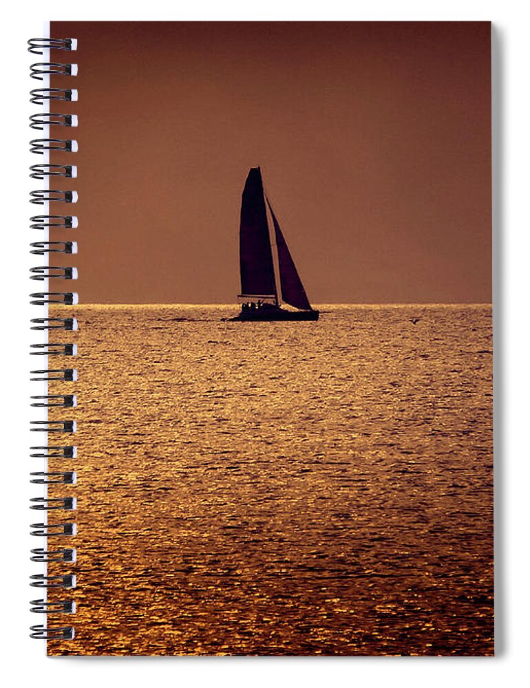 Boat Spiral Notebook featuring the photograph Sailing by Steven Sparks