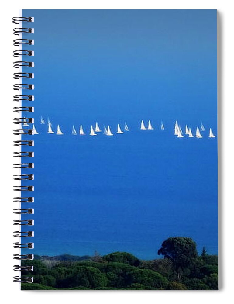 Sailing Spiral Notebook featuring the photograph Sailing The Sea And Sky by Lainie Wrightson