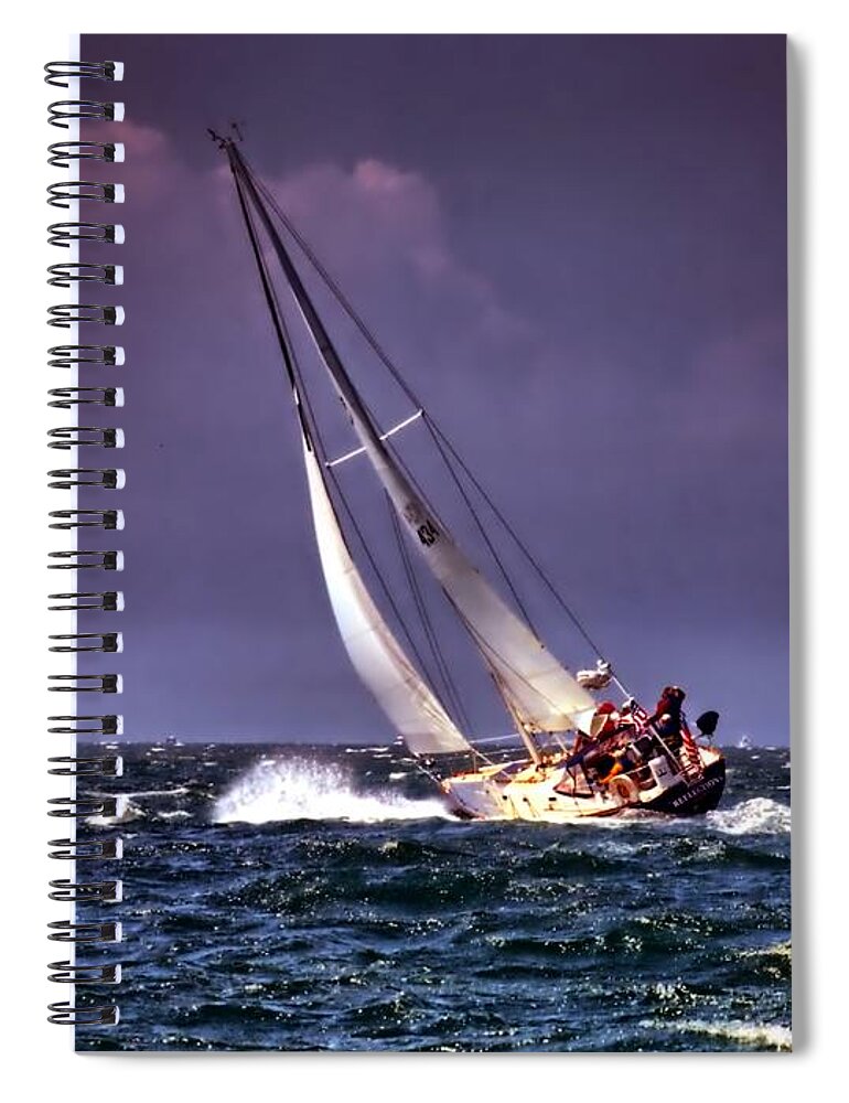 Sailing Spiral Notebook featuring the photograph Sailing to Nantucket 001 by Bruce Gannon