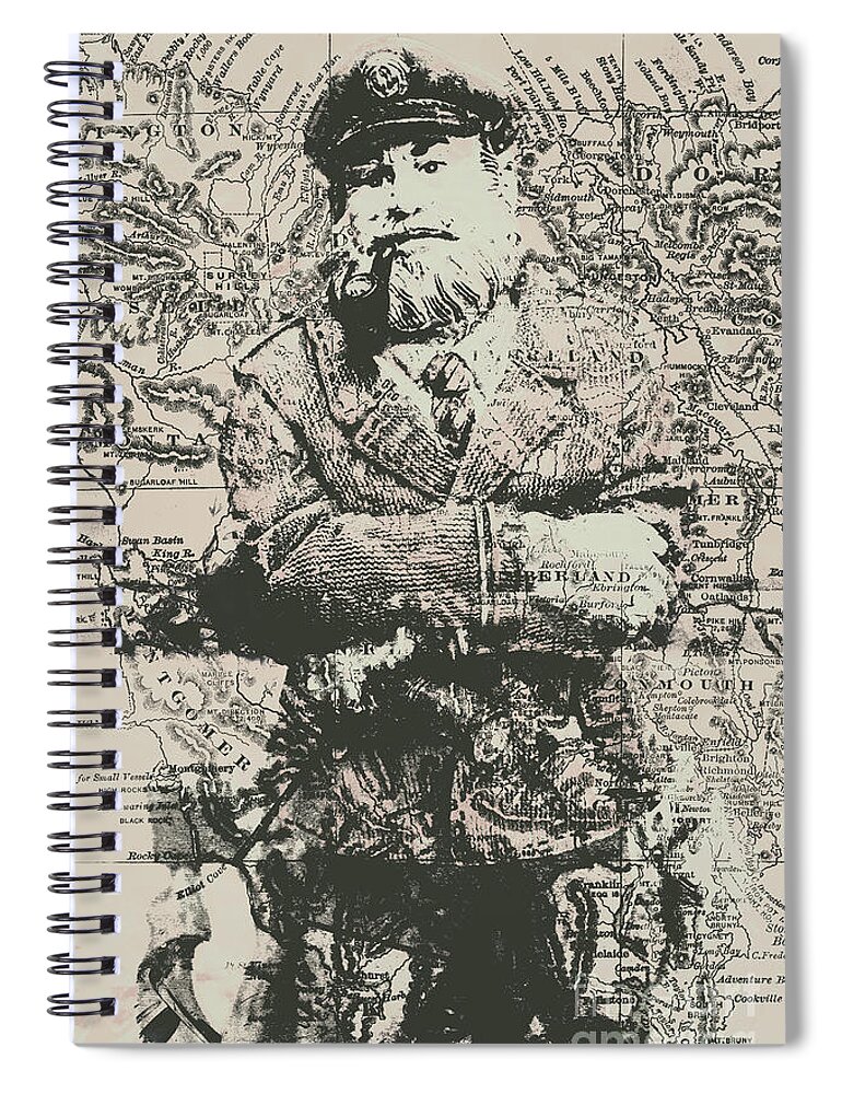Map Spiral Notebook featuring the photograph Sailors vintage adventure by Jorgo Photography