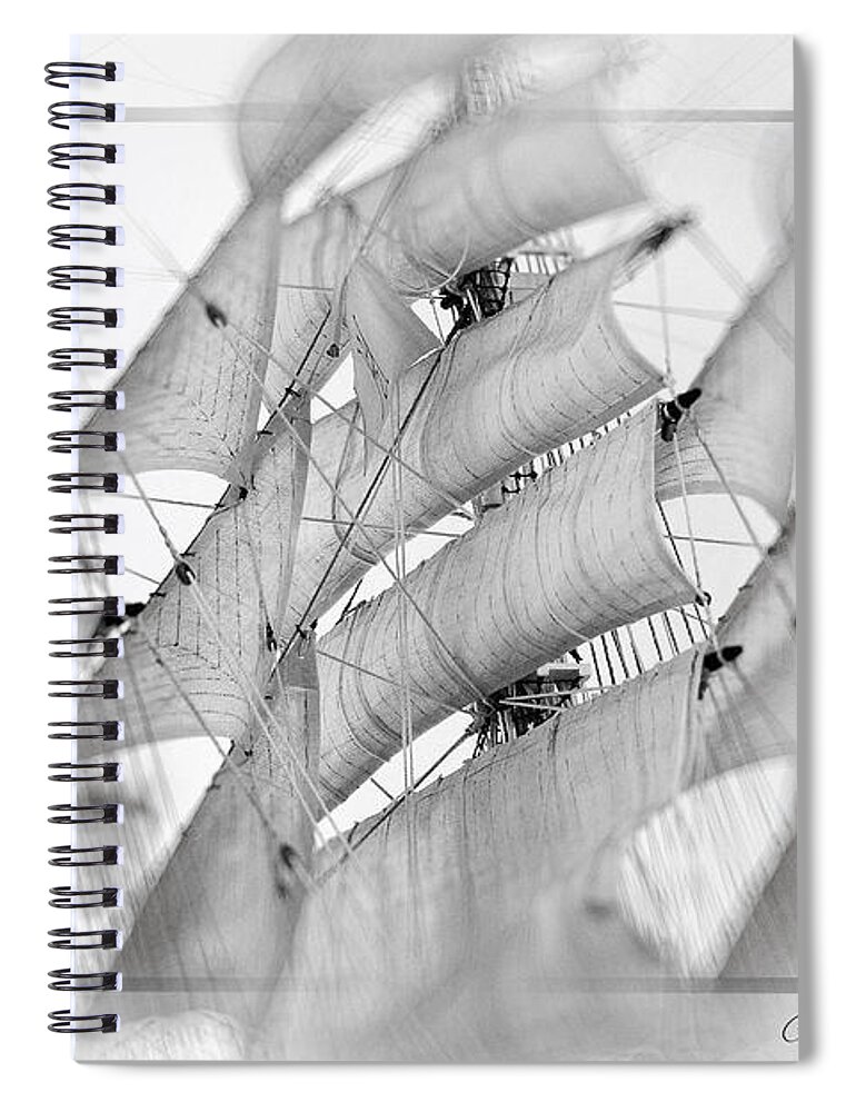 Sails Spiral Notebook featuring the mixed media Sails by Chris Armytage
