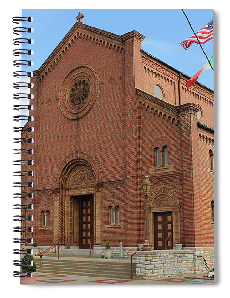 St. Louis Spiral Notebook featuring the photograph Saint Ambrose Church onThe Hill, Little Italy, in St. Louis, Mis by Adam Long