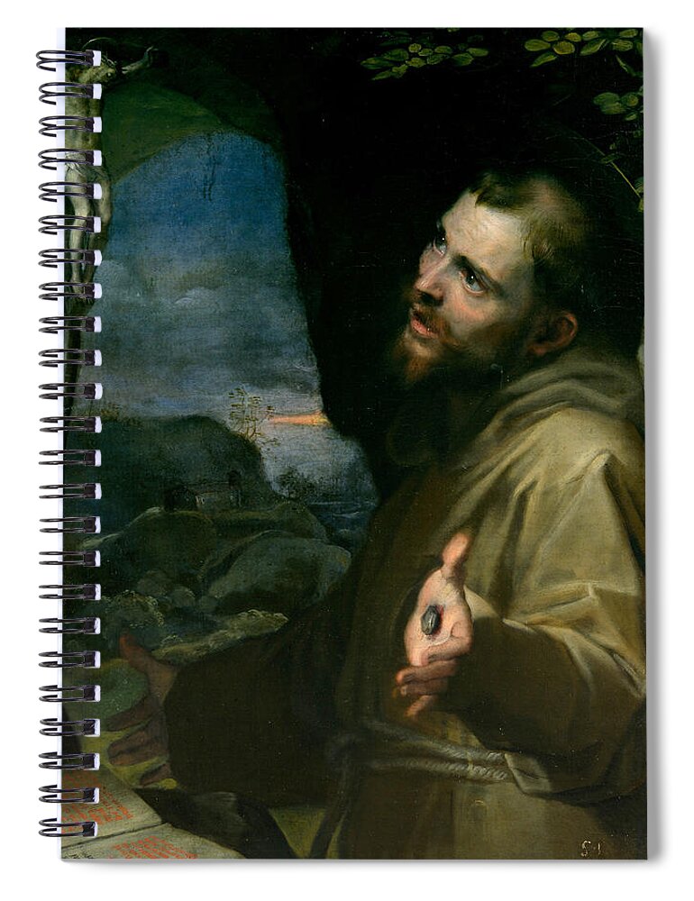 Federico Barocci Spiral Notebook featuring the painting Saint Francis by Federico Barocci