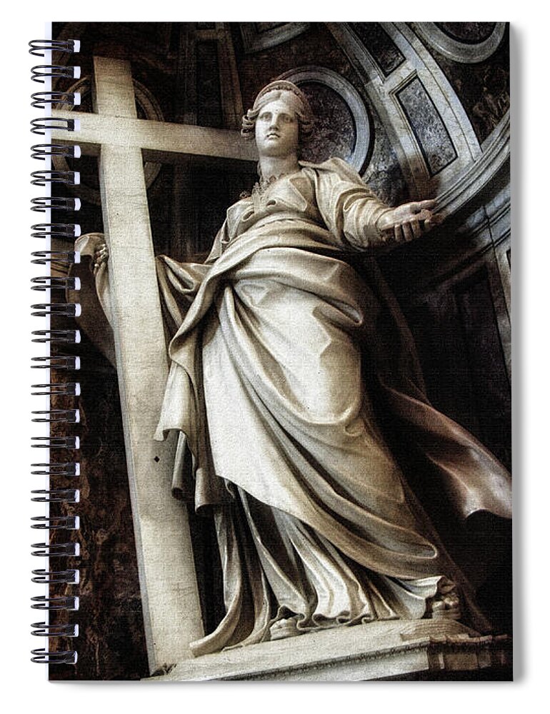 Woman Spiral Notebook featuring the photograph Saint Helena statue inside Saint Peter s Basilica Rome Italy by Daliana Pacuraru