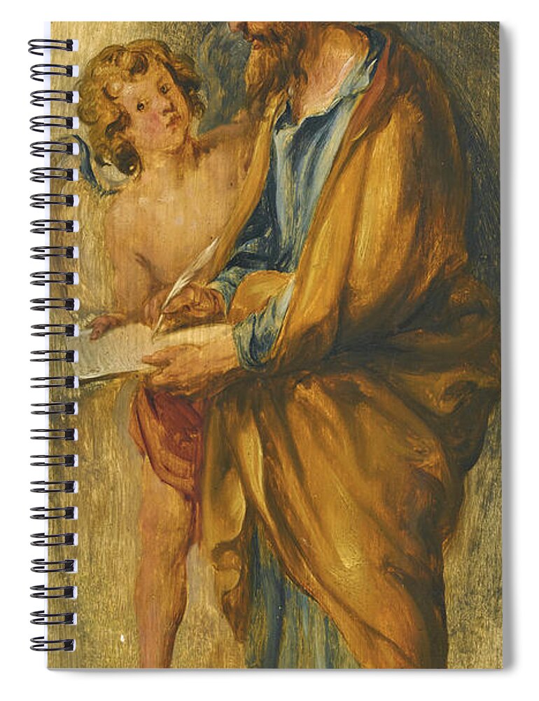 Follower Of Peter Paul Rubens Spiral Notebook featuring the painting Saint Matthew by Follower of Peter Paul Rubens