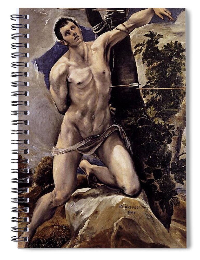 Saint Spiral Notebook featuring the painting Saint Sebastian by El Greco