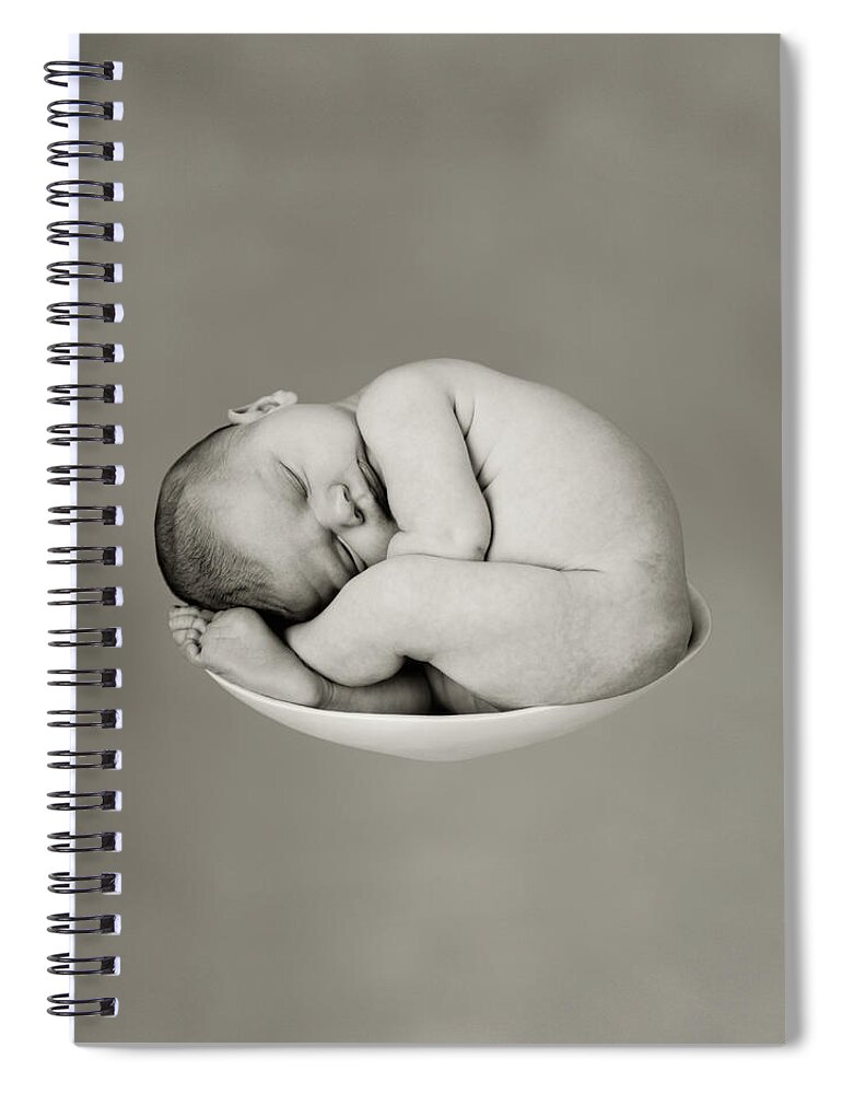Black And White Spiral Notebook featuring the photograph Sally Pearl by Anne Geddes