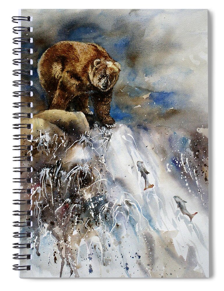 Salmon Spiral Notebook featuring the painting Salmon Run by Mary McCullah
