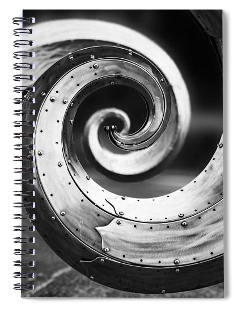 Junk Spiral Notebook featuring the photograph Salmon Waves Black and White by Pelo Blanco Photo
