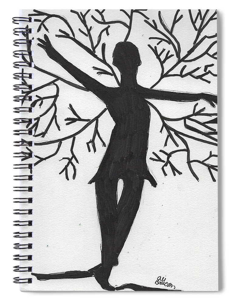 Dancing Spiral Notebook featuring the drawing Salsa Tree by Ali Baucom