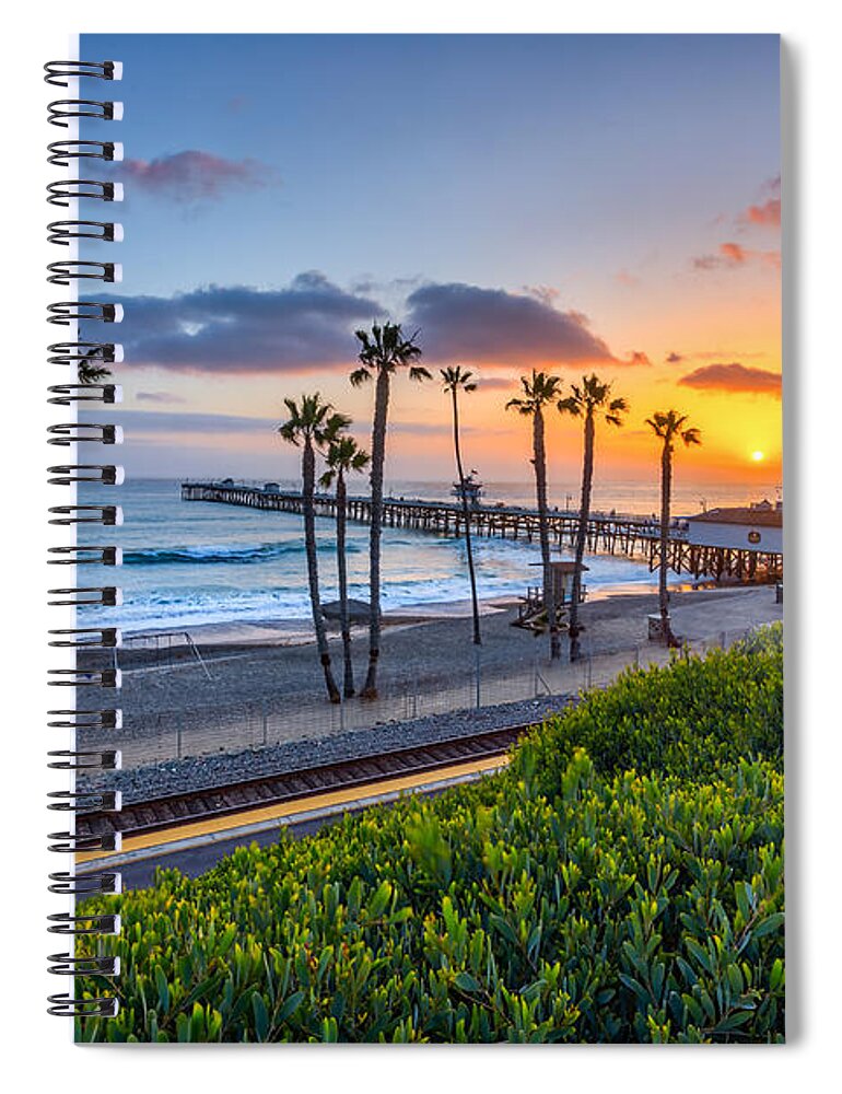 Beach Spiral Notebook featuring the photograph San Clemente by Peter Tellone