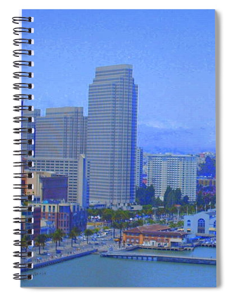 Cityscene Spiral Notebook featuring the photograph San Francisco Bay by Julie Lueders 
