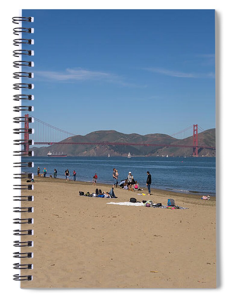 San Francisco Spiral Notebook featuring the photograph San Francisco California Crissy Field East Beach DSC3088 by Wingsdomain Art and Photography