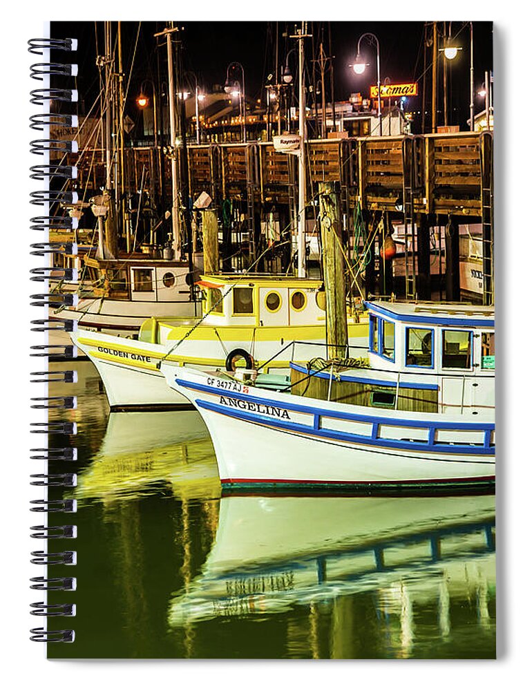 San Francisco Fisherman's Wharf Spiral Notebook featuring the photograph San Francisco Fisherman's Wharf by Michael Tidwell