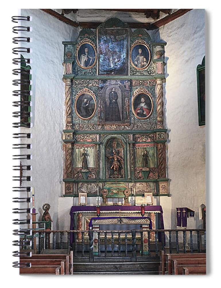 San Miguel Spiral Notebook featuring the photograph San Miguel Mission Altar by Catherine Sherman