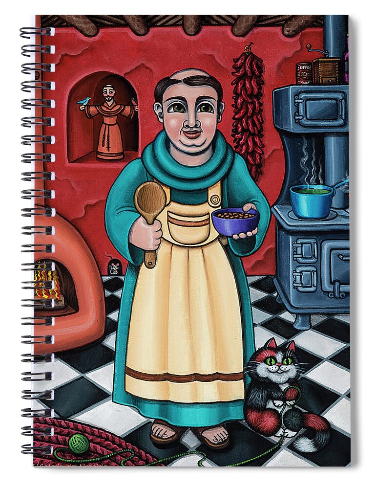 San Pascual Spiral Notebook featuring the painting San Pascual Paschal by Victoria De Almeida