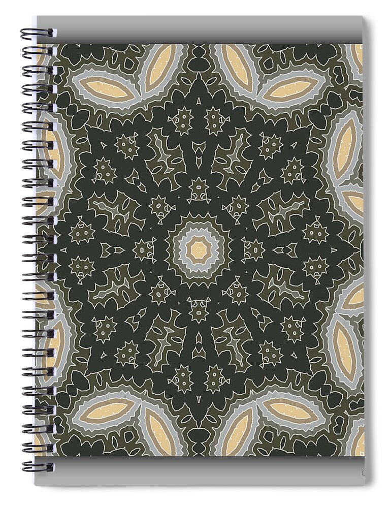 Kaleidoscope Spiral Notebook featuring the digital art Sand and Shadows 1 by Lynn Evenson