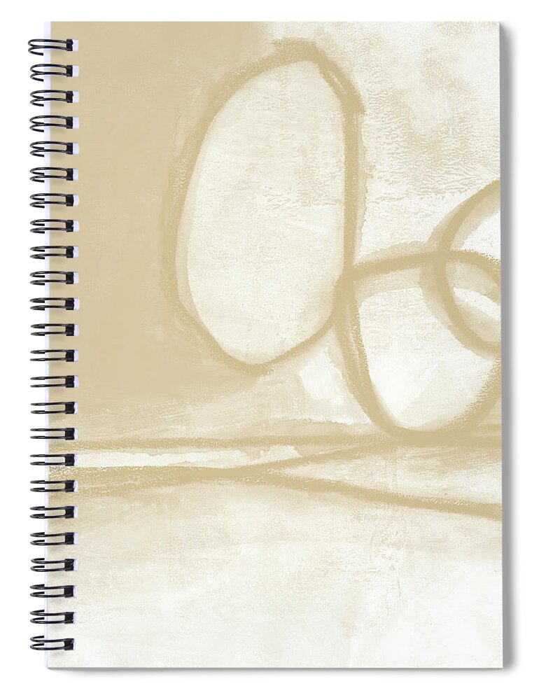 Abstract Spiral Notebook featuring the painting Sand and Stone 6- Contemporary Abstract Art by Linda Woods by Linda Woods