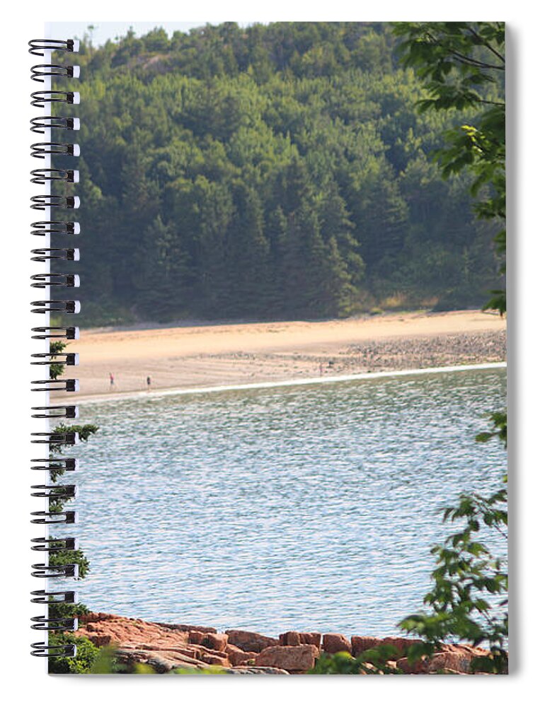 Acadia National Park Spiral Notebook featuring the photograph Sand Beach From A Distance by Living Color Photography Lorraine Lynch
