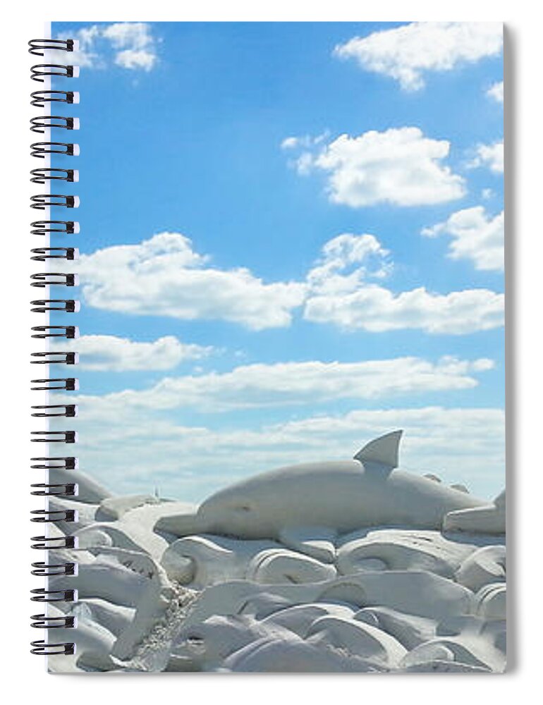 susan Molnar Spiral Notebook featuring the photograph Sand Dolphins at Siesta Key Beach by Susan Molnar