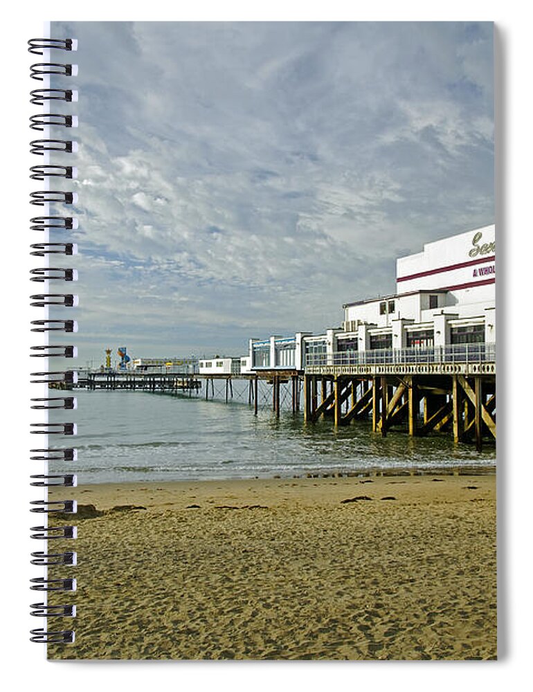 Europe Spiral Notebook featuring the photograph Sandown Pier by Rod Johnson